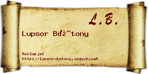 Lupsor Bátony névjegykártya